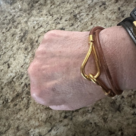 Hermes Jumbo Hook Necklace/Bracelet. Gold and Brown - Picture 4 of 4